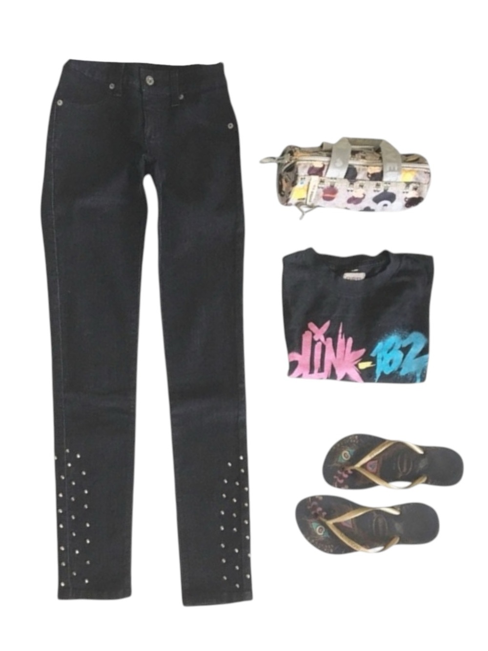 new LF Carmar ★ Stovepipe Studded Skinny Jean Jeans ★ Deep Dark Blue Denim ★ 24 - Picture 2 of 16